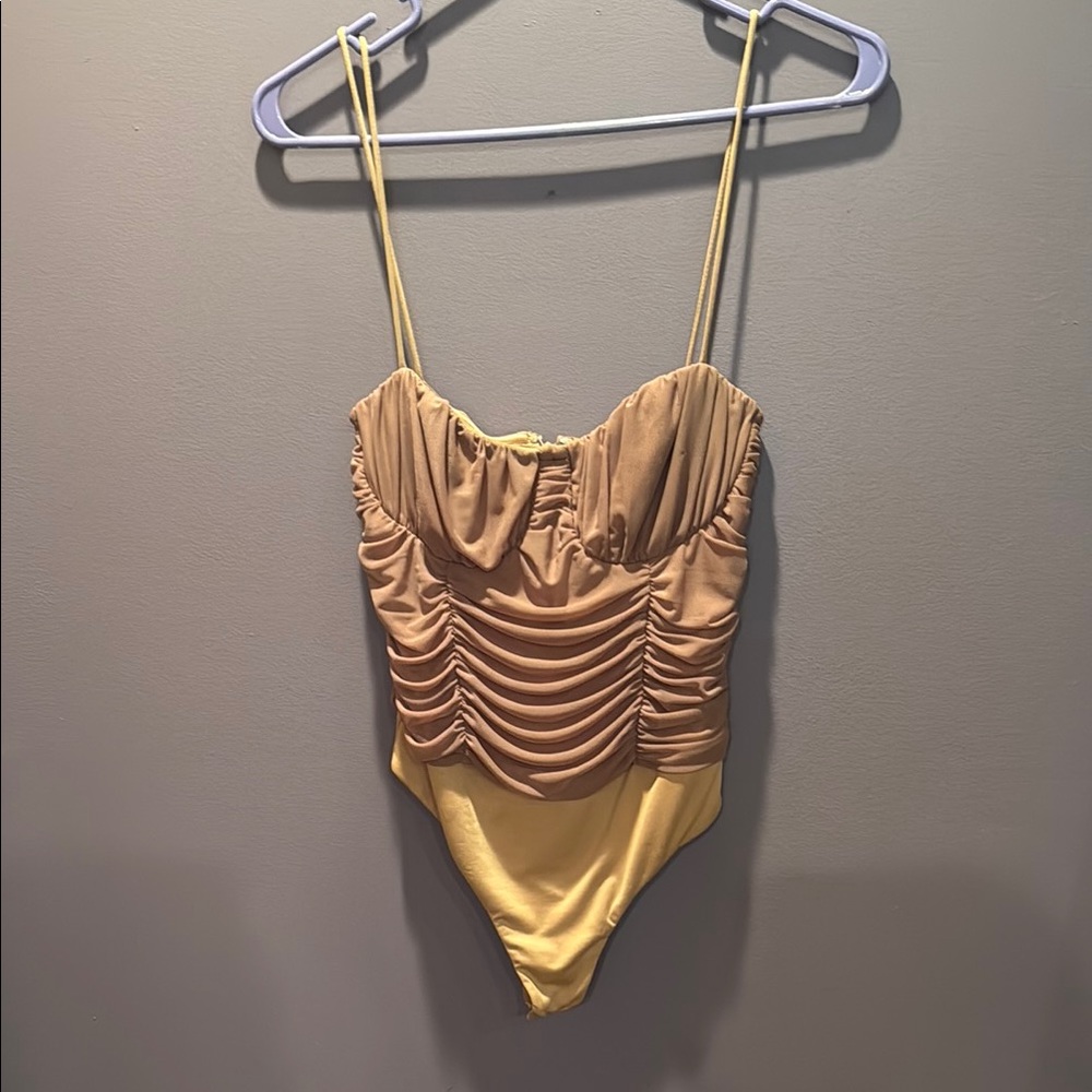 Lovers and friends brown mesh bodysuit